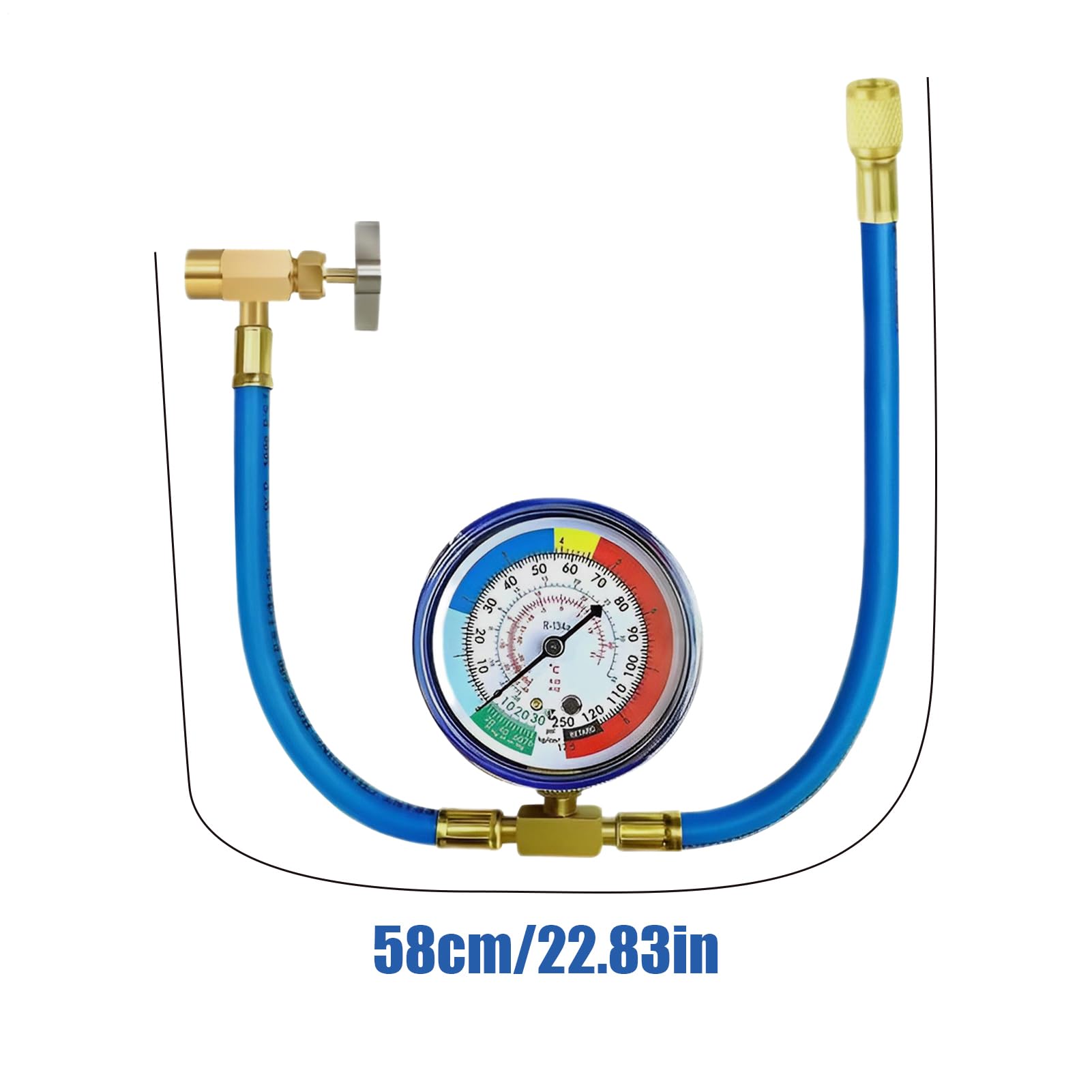 Kit di ricarica per aria condizionata, kit di ricarica AC – set di tubi con valvola di perforazione e punta per gas refrigerante manutenzione stagionale officina domestica uso