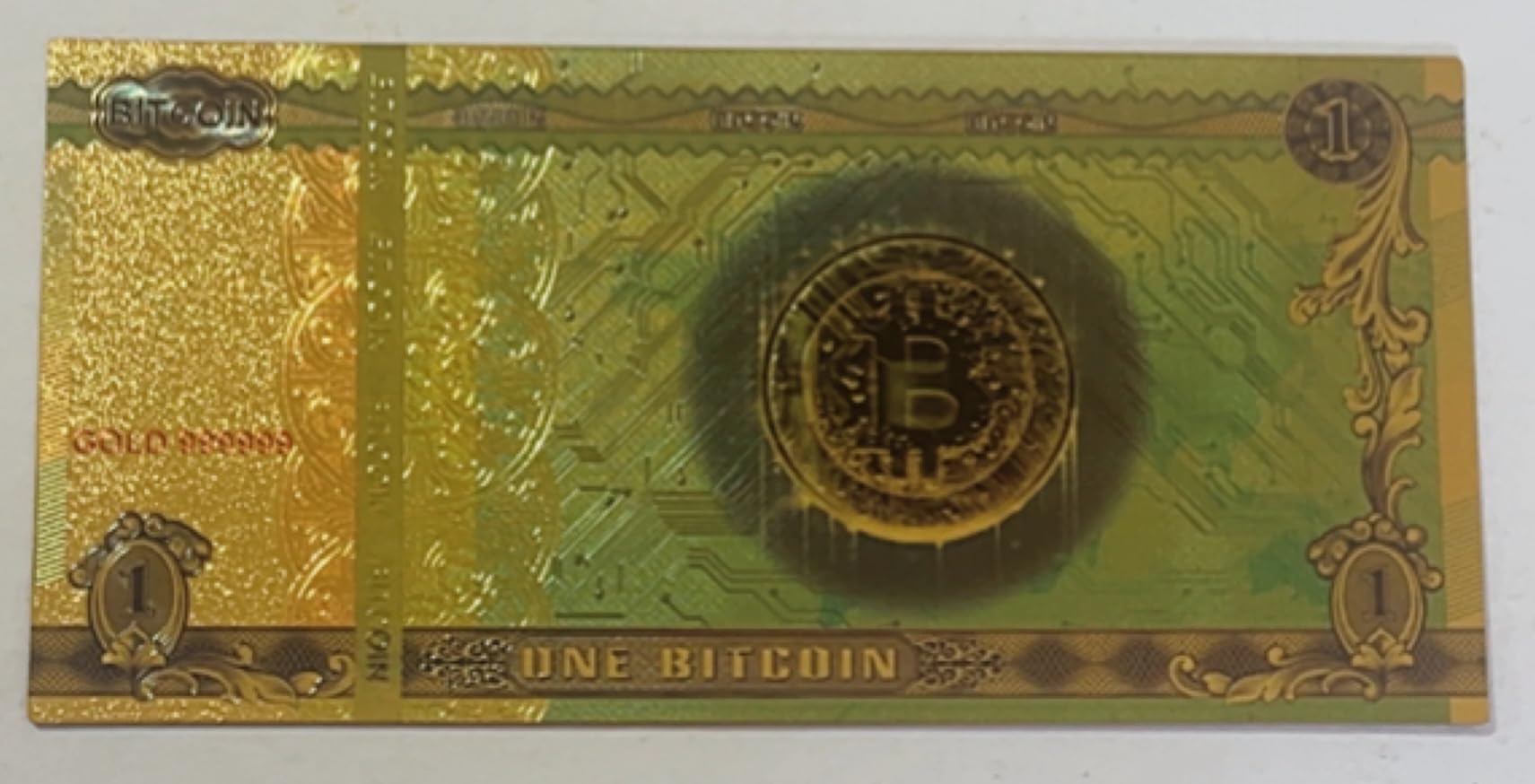 Nota Cédula Bitcoin Folha de Ouro Coleção Criptomoeda- modelo novo BTC |  Amazon.com.br