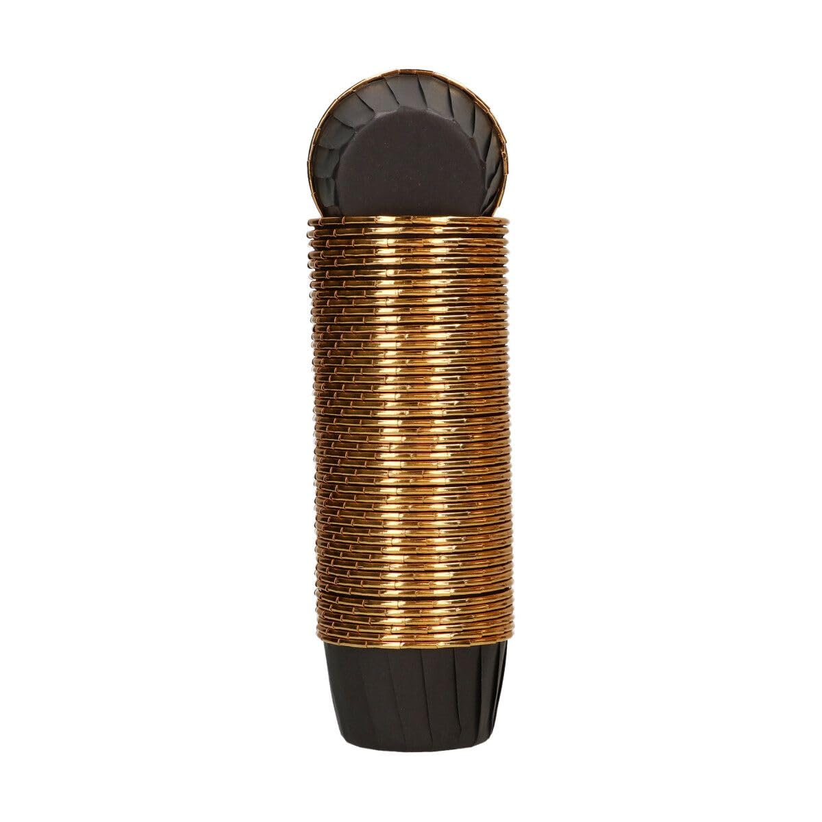 Wilton Muffin Cups Black 50 Pieces: Baking Cups, Muffin and Cupcake Cases Aluminium and Paper, Shiney Metallic Finish, Ideal for Displaying Petit Fours, Sweets and Cake Pops