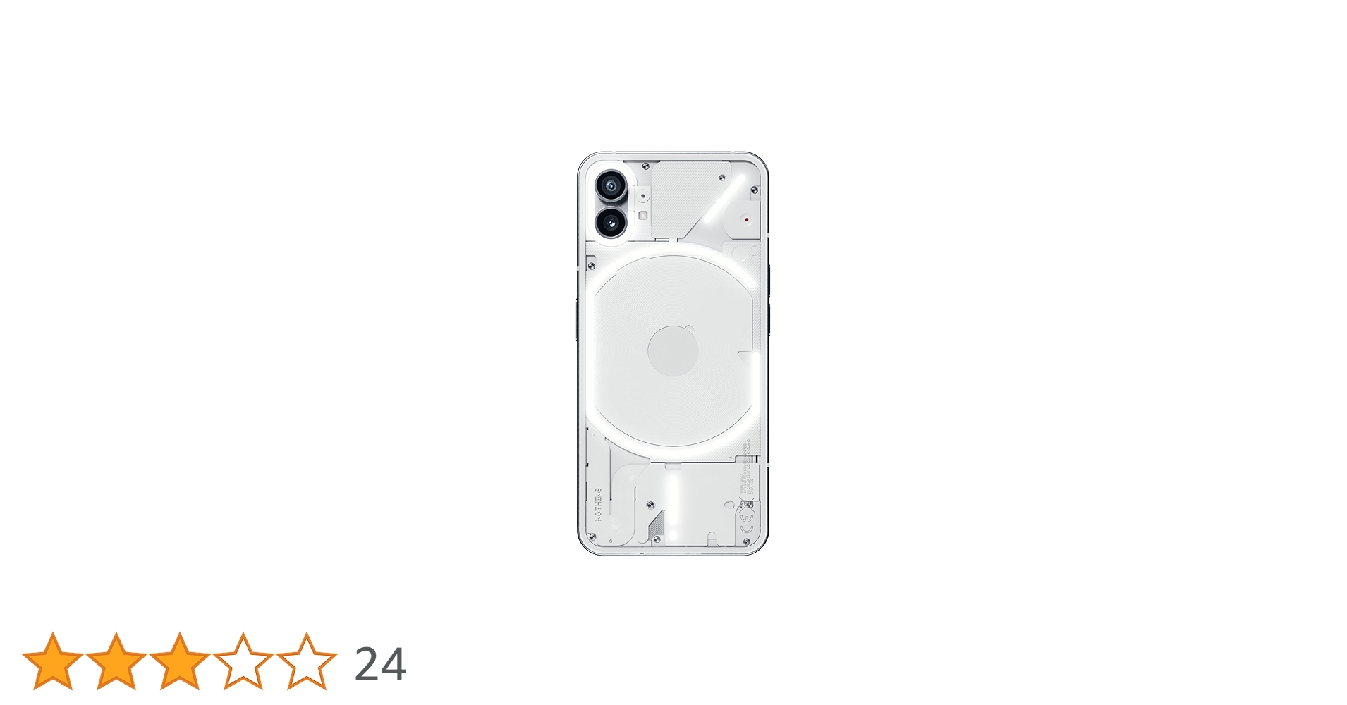 Nothing Phone (1) ホワイト 256GB Nothing Phone 1 A063 International 5G Smartphone, 256GB 8GB