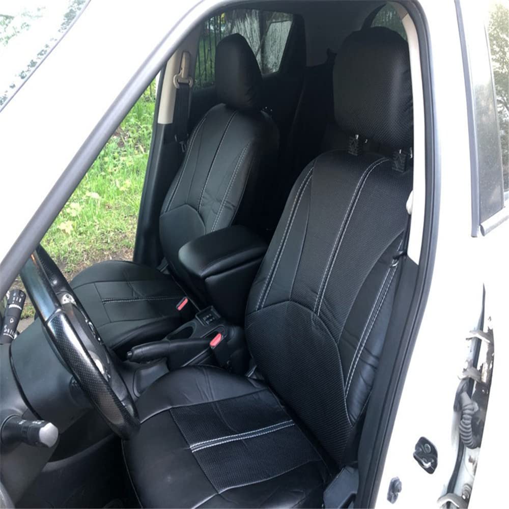 BeLongsYou 7 Sitz Universal Auto Sitzbezüge Komplettset, Pu Leder Auto Vorder-und Rücksitz Kopfstütze Protektoren, Passend für die Meisten Autos, Lkws, Suvs oder Vans, All Season Universal,Schwarz