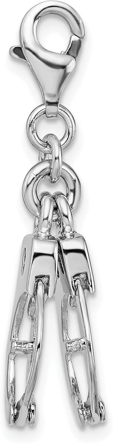 Sterling Silver Handcuffs Lobster Clasp Charm