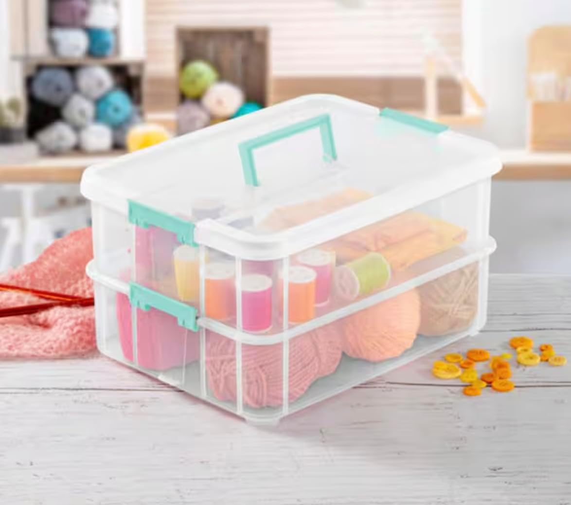 Clear 2-Tiered Layer Storage Box (4 Pack) DF52804