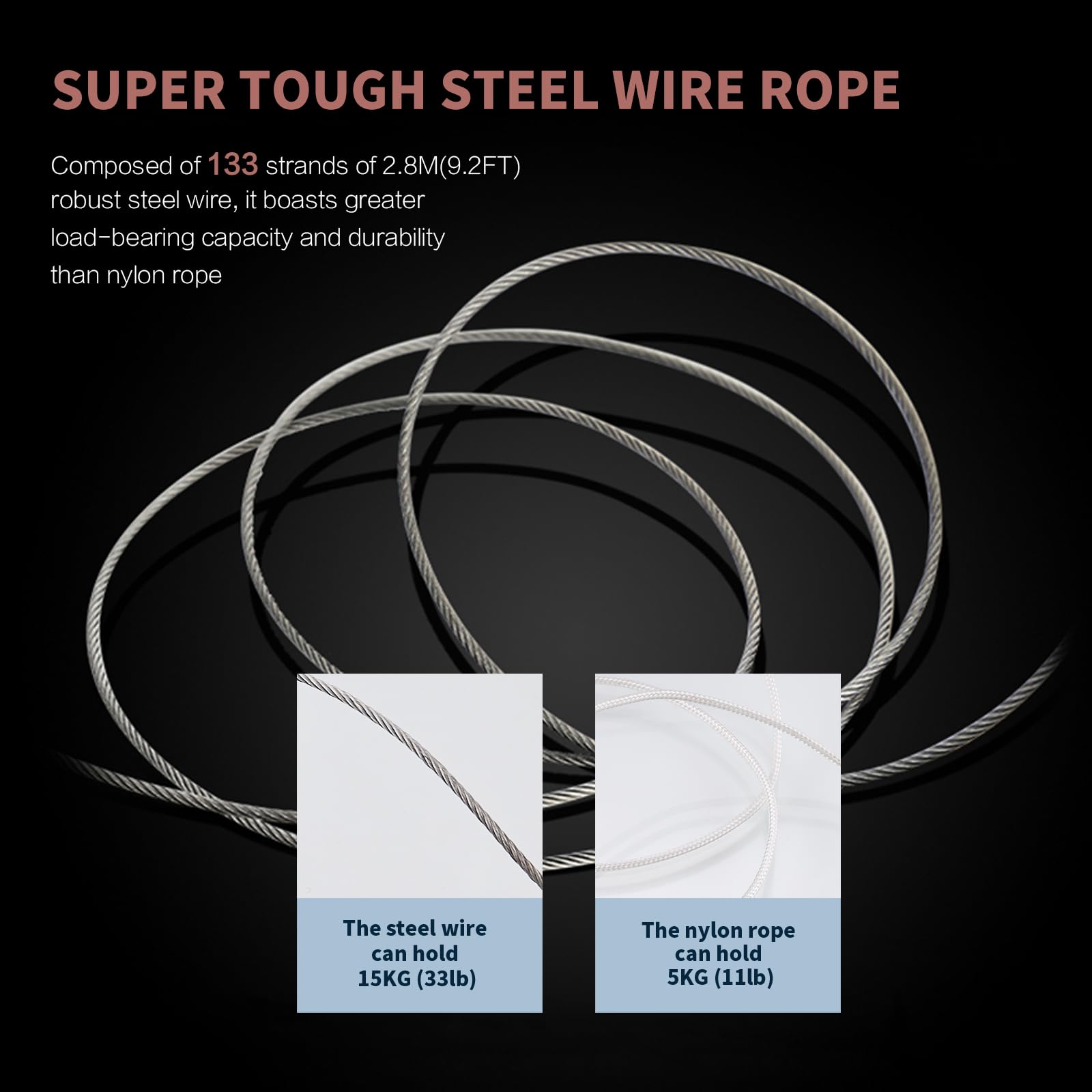 Corda Stendibiancheria Retrattile Da Parete KIYOO - 4.3m, Carico 25kg, Per Interno/Esterno - Foto 5