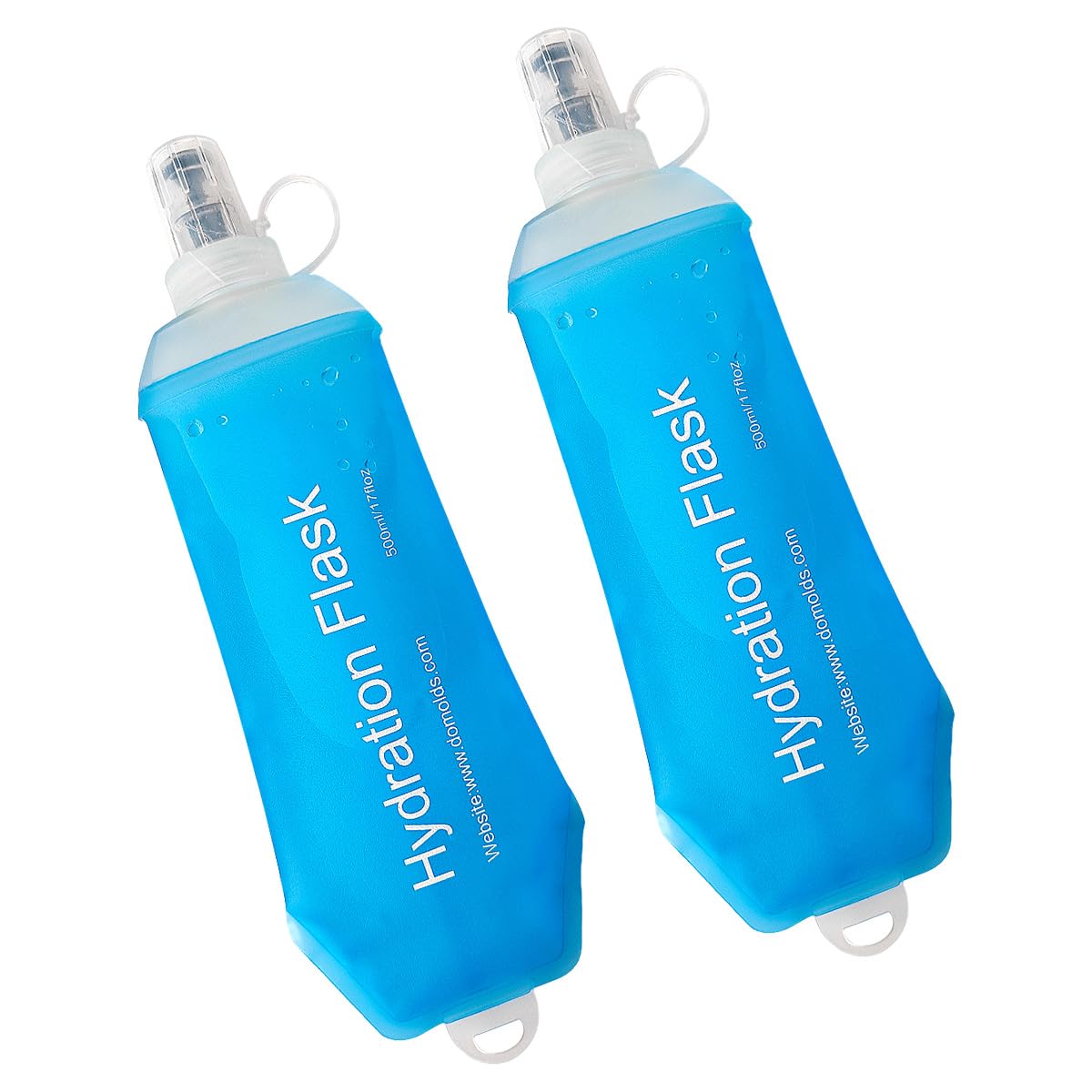WILDREEDS 500ml (2-Pack) TPU Collapsible Soft Flasks for Hydration Vests and Endurance Sports