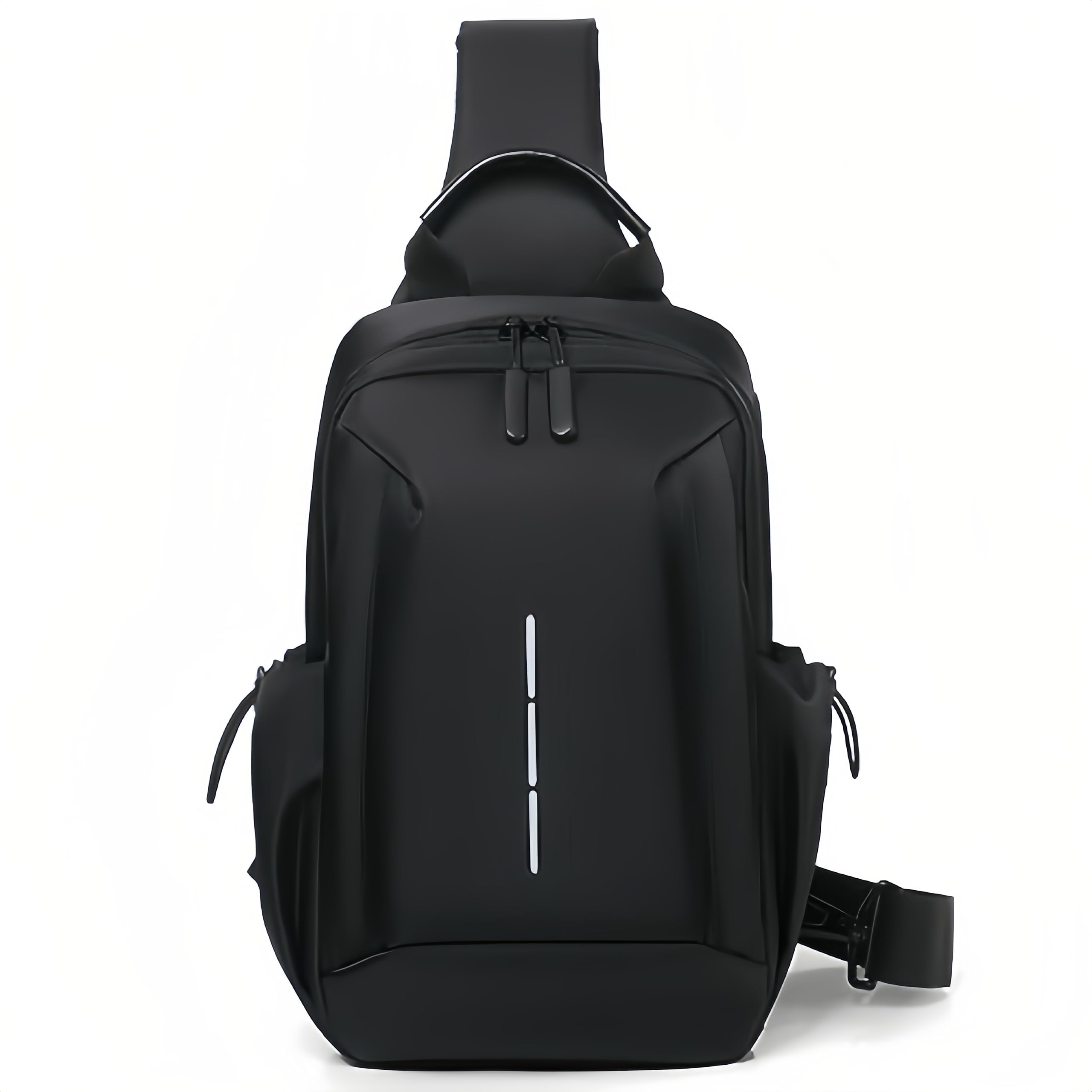 Mixroom - Zainetto da Uomo Zaino Monospalla Porta Tablet Borsa Tab borsello a Tracolla Z32 Nero per Viaggio, Ciclismo, Lavoro, Sport