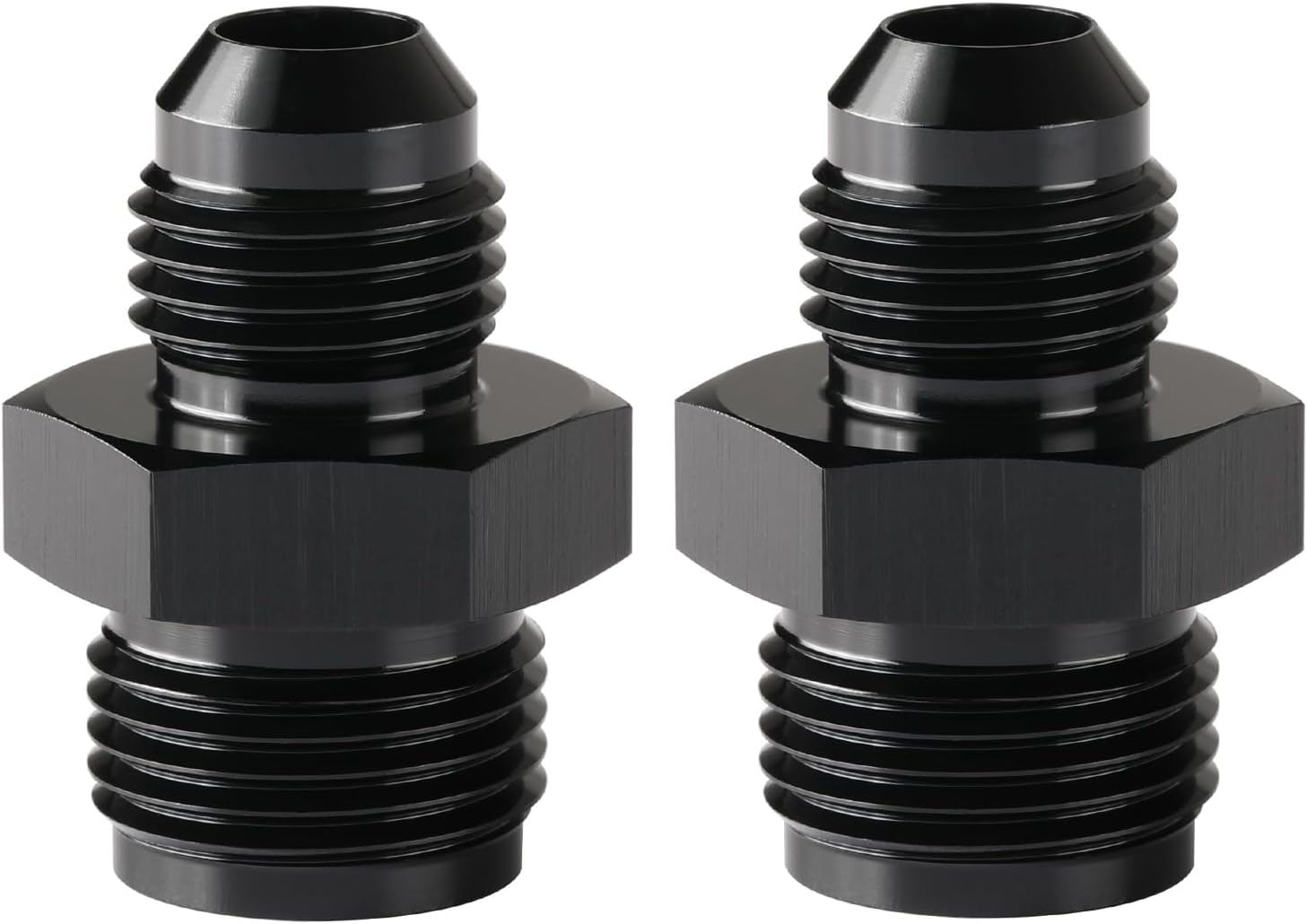 6AN Male to 11/16-18 Inverted Flare Adapter Fitting Connector Aluminum Black