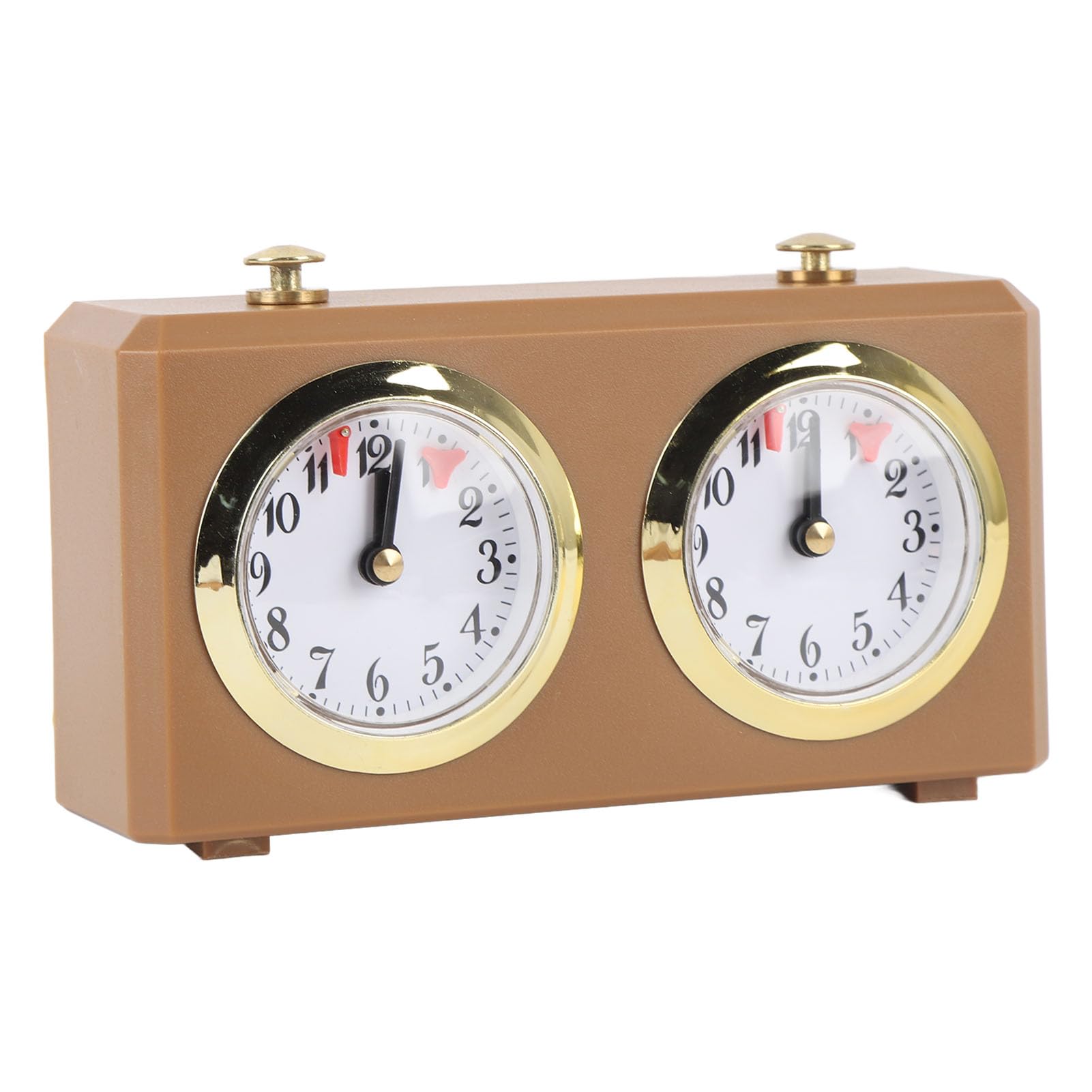 Orologio da Scacchi Meccanico, Meccanismo di Carica, Quadranti Grandi e Trasparenti con Design retrò Classico per Vari Giochi di Scacchi (Abbronzatura)