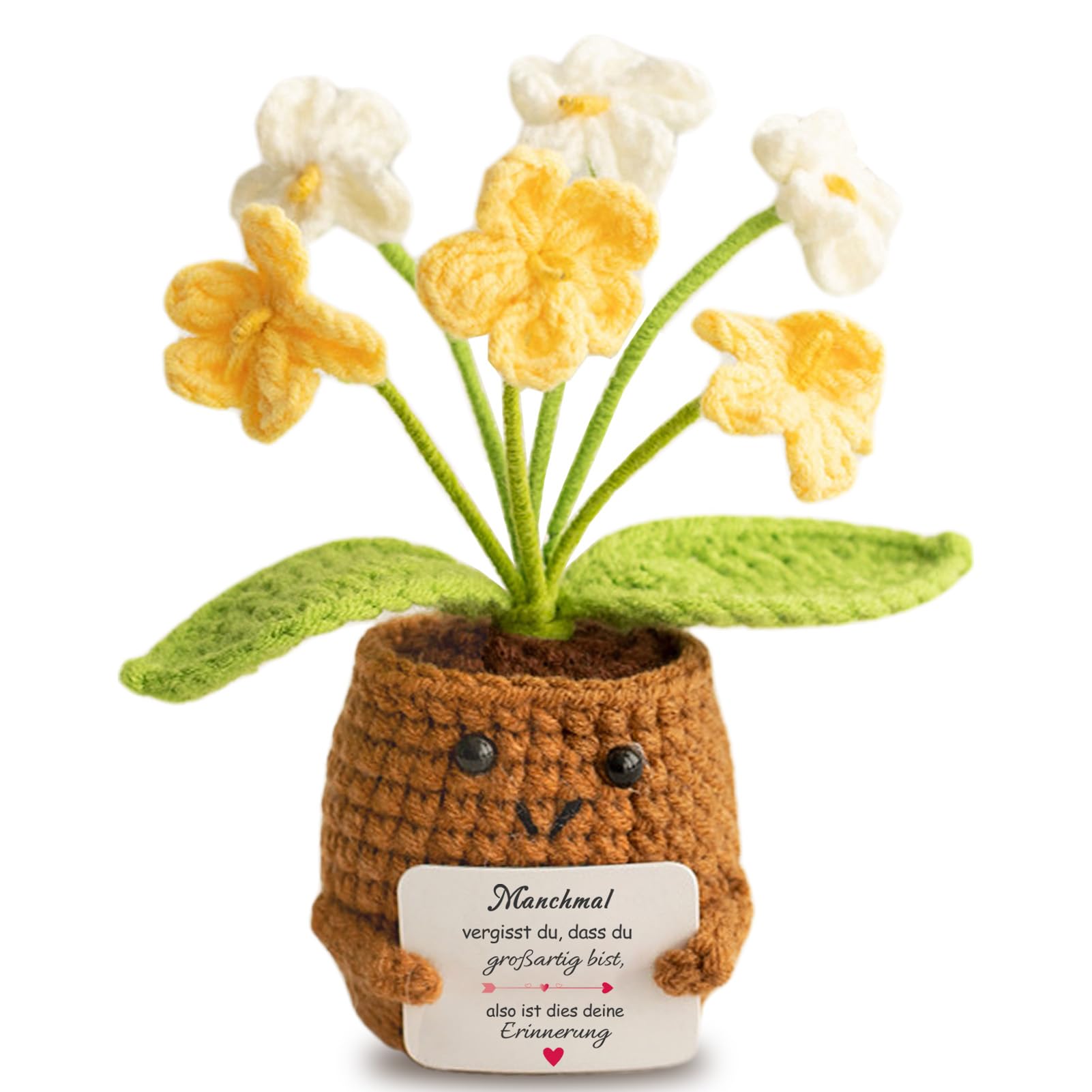 Aruigu Geschenke für Frauen Freundin,Geschenke für Mama,Für Schwestern,Positive Kartoffel Deutsch Ersatz Serien Gehäkelte Geschenke,Inspirierende Geschenke für Kollegin Ehefrau