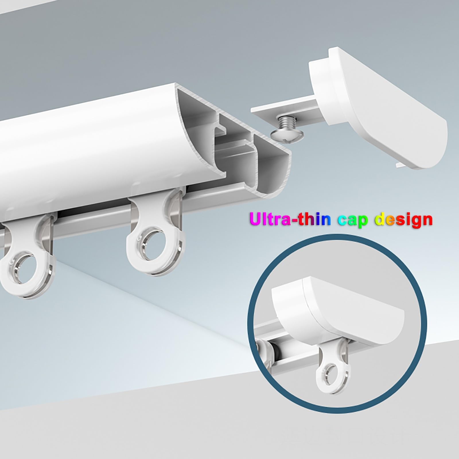 Wytrzymała szyna do zasłon sufitowych, aluminiowy system karniszy do dzielenia pomieszczenia, osprzęt do montażu sufitowego