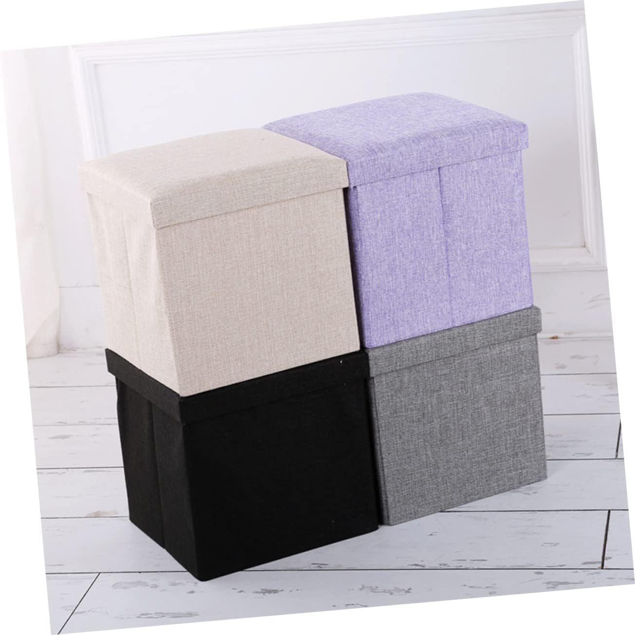 Foldable Storage Stool Fabric Storage Cube High Capacity Stool Box Outdoor Step