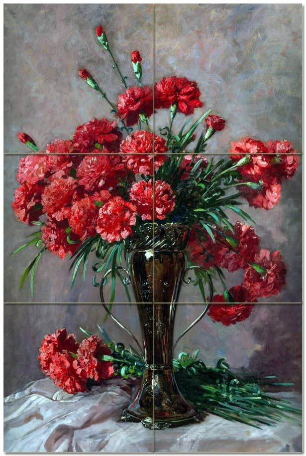 Amazon.co.jp: Abbott Fuller Graves タイル壁画 赤いカーネーション
