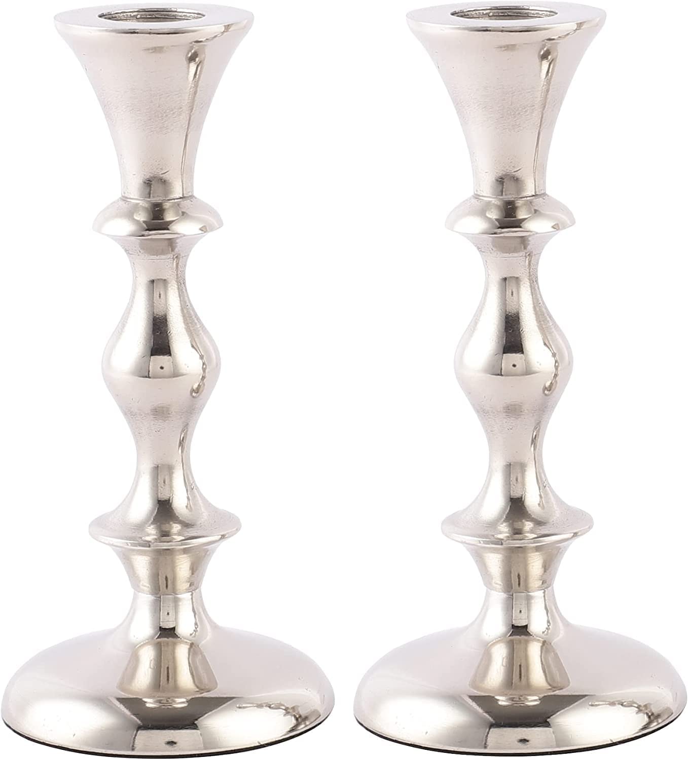 Rely+ Silver Candle Holder Set of 2 - Color May Vary White or Silver - Decorative Taper Candles for Candlesticks - Candle Stick Candle Holder -Candlestick Holders for Taper Candles