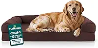 Furhaven Cama ortopédica para cães grandes com almofadas removíveis e capa lavável, para cães de até 43 kg - Sofá acolchoado - café, jumbo/GG