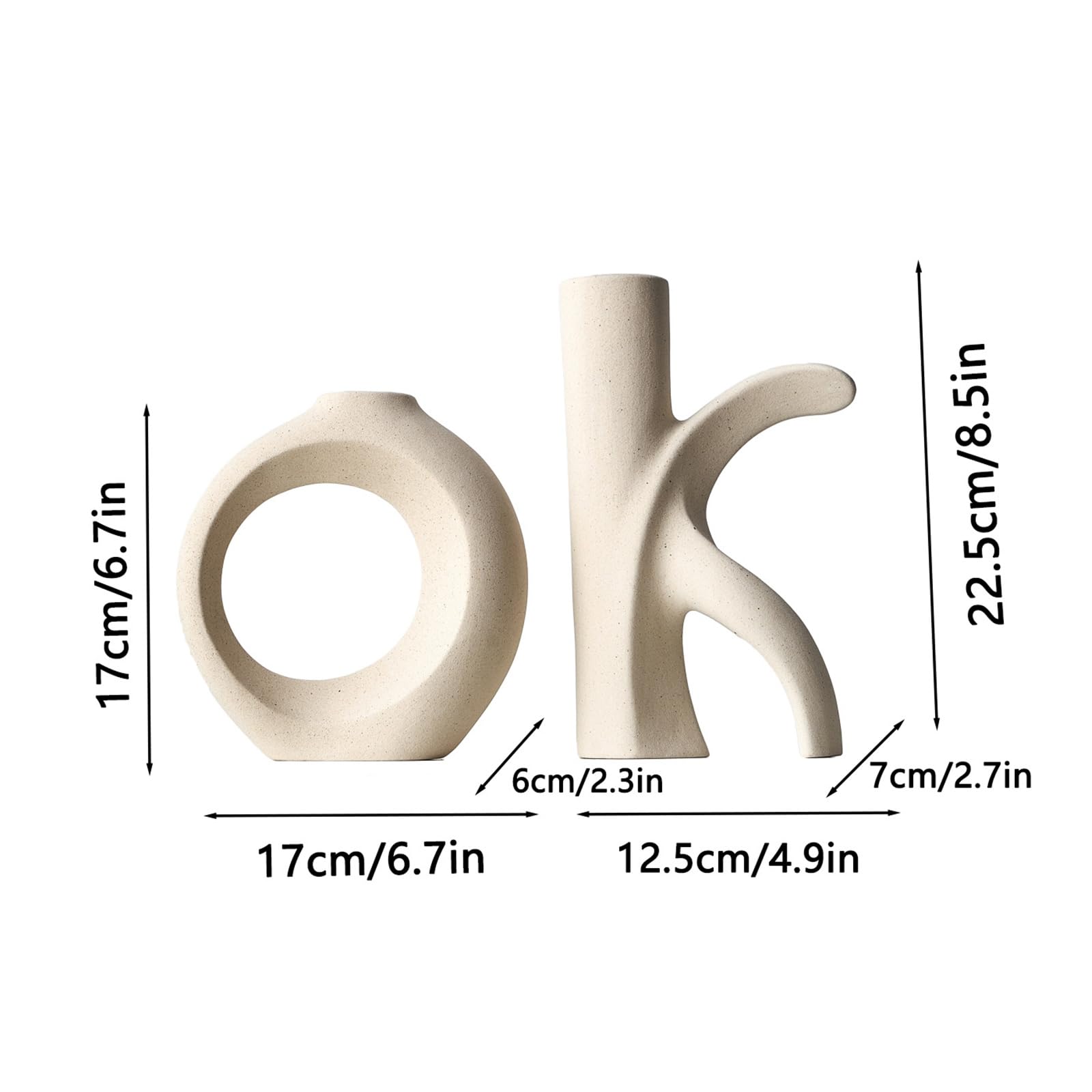 Keramikvasen, OK-Form, Vasen für Party, Hochzeit, Tafelaufsätze, dekoratives Vasen-Set, moderne nordische Vase, Heimdekoration, Keramik für Heimdekoration