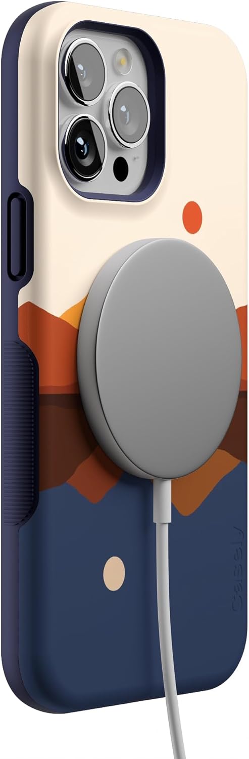 Casely iPhone 13 Pro Max Case | Opposites Attract | Day & Night Mountains | Bold Protective Design | Compatible with MagSafe
