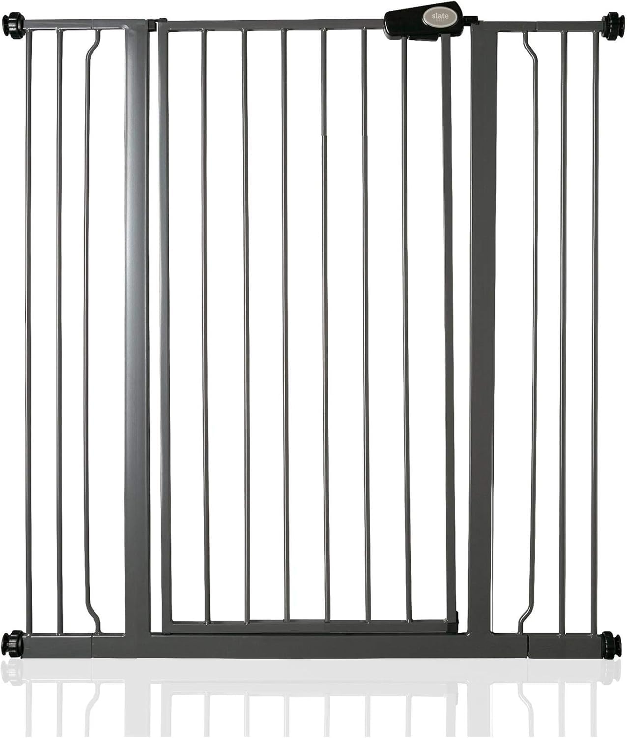Safetots Extra Tall Metal Safety Gate Pressure Fit, 100.8cm - 108.4cm, Slate Grey, 104cm in Height, Extra Tall Stair Gate, Tall Baby Gate, Easy Installation