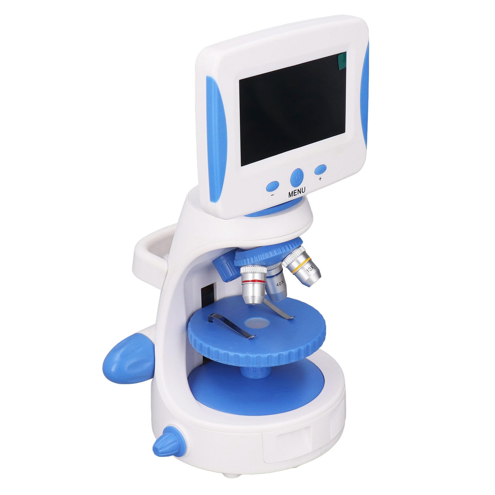Aramox Microscopio Biológico, Microscopio Compuesto óptico ABS 40X 640X con Pantalla LED Brillo Ajustable para Niños Estudiantes Aula Exploración Científica en el Hogar