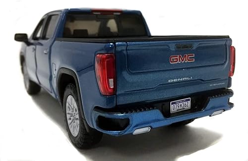 Miniatura 5 de Motormax 2019 GMC Sierra 1500 Denali Crew Cab Pickup Truck Metallic Blue 1/24-1/27 Modelo de coche fundido a presión 79362, juguetes para niños y