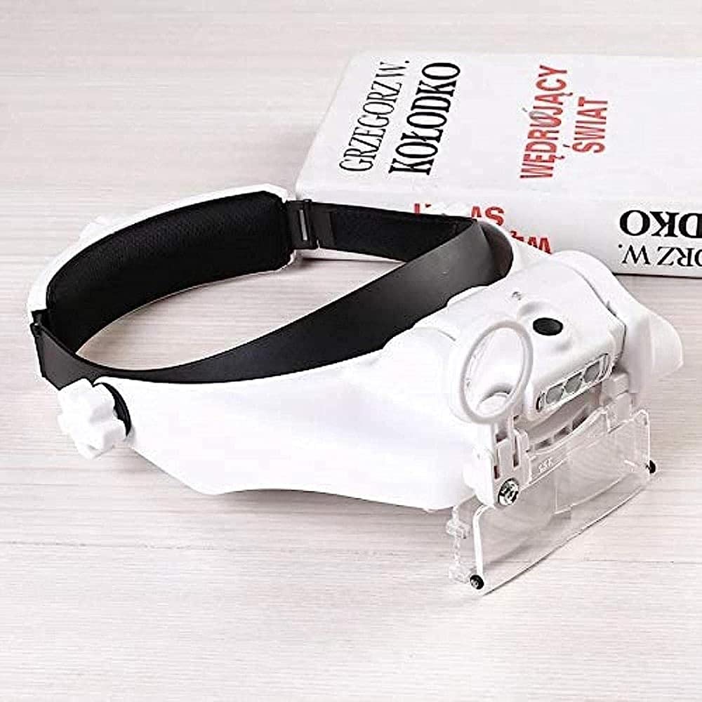 asdchZen Headband Magnifier Eyewear Lamp Illuminated Loupe Magnifier Magnifying Glasses 1.5X 2X 5X Lens Magnifying Glass Read Repai