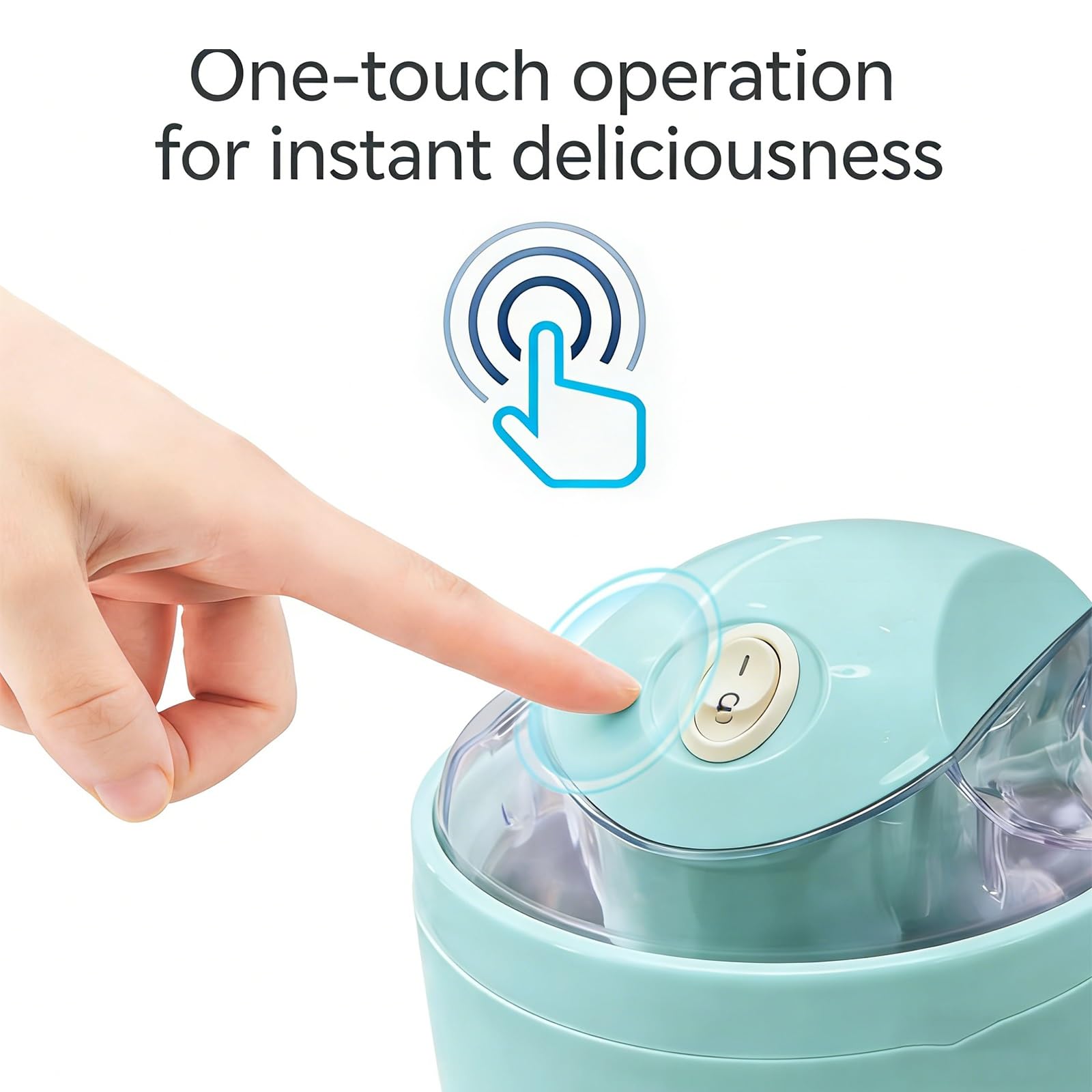 Kleiner Mini-Eismaschine Für Zuhause – Persönlicher Eisbereiter Für Einzelportionen: Mini-Eismaschine Für Selbstgemachtes Frozen Yogurt & Sorbet – Mit Gefrierschüssel Für Individuelle(Blue)