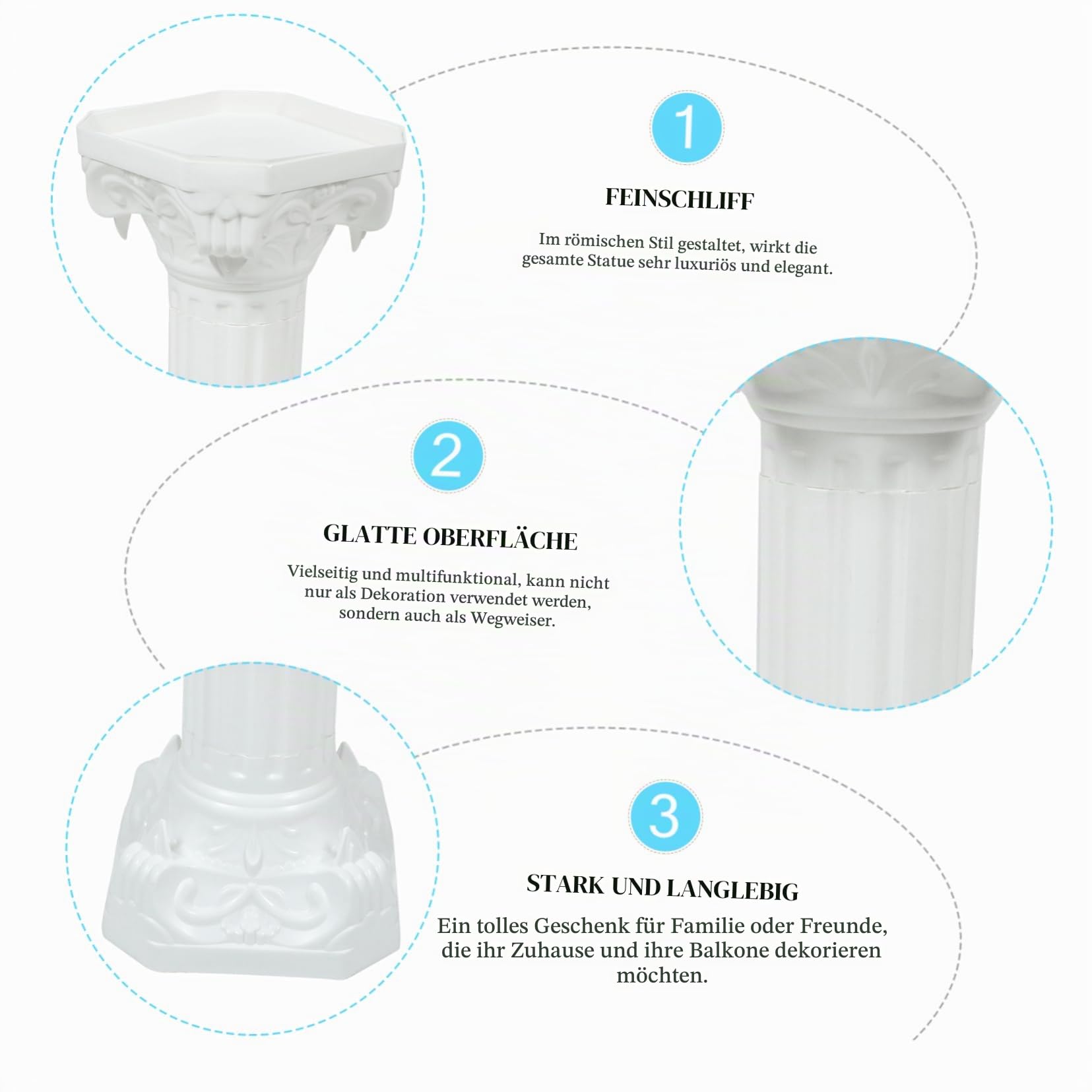 Yardwe RöMische SäUle Deko, 88 cm BlumensäUle Weiß FüR Hochzeiten Und Feierlichkeiten, Ideal FüR Innen- Und AußEnbereich