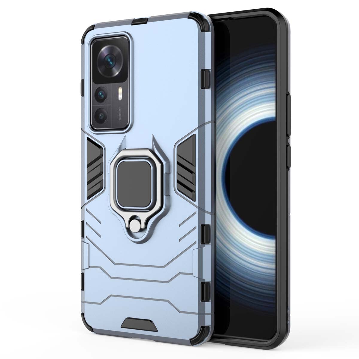 GOKEN Cover per Xiaomi 12 PRO, Silicone TPU/PC Dual Layer Hybrid Armor Custodia con Supporto Verticale e Orizzontale,Antiurto Protezione Shell, Nero