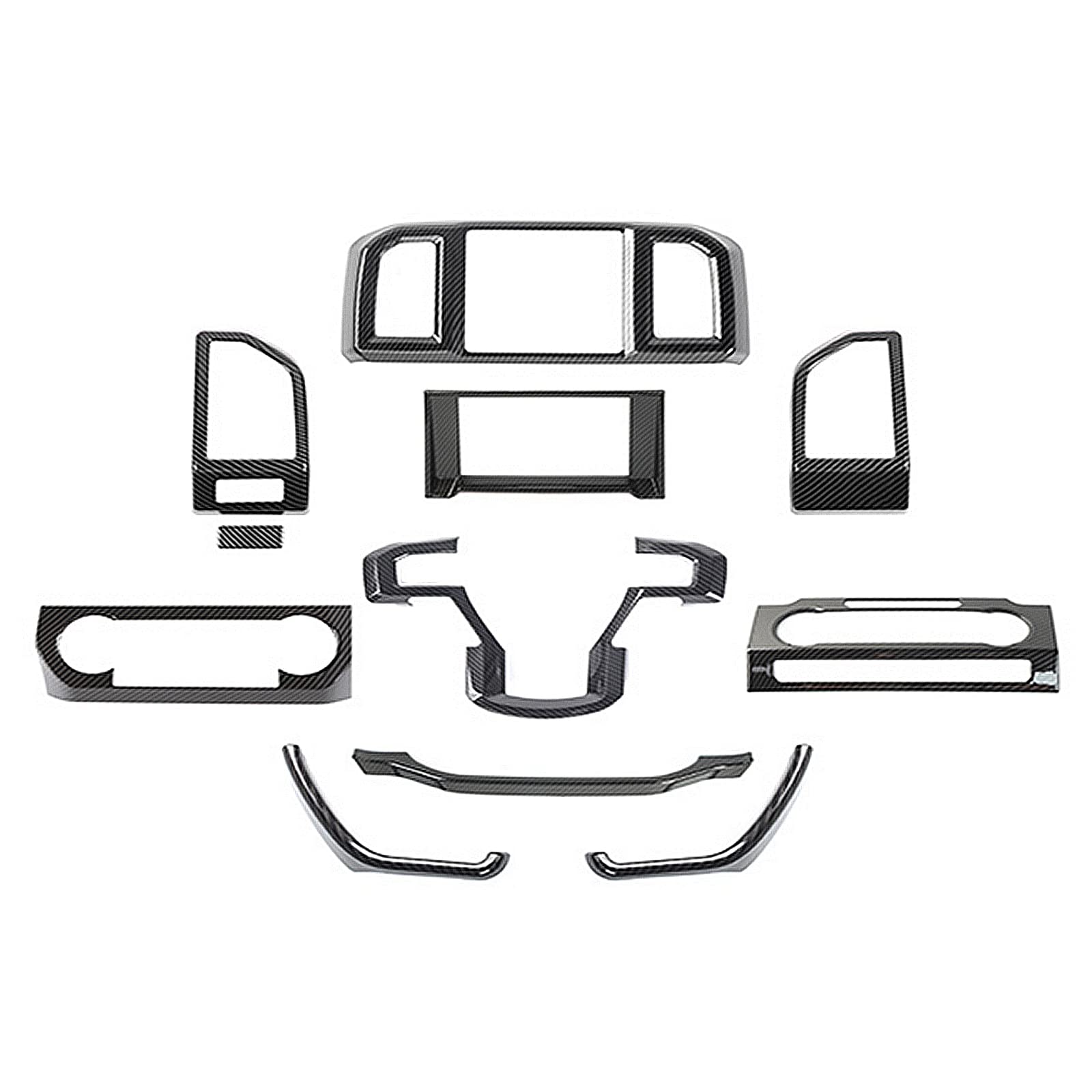 Hoolcar Wewnętrzna konsola środkowa deska rozdzielcza nawigacja zestaw osłony ABS akcesoria do Ford F150 2015-2020, włókno węglowe