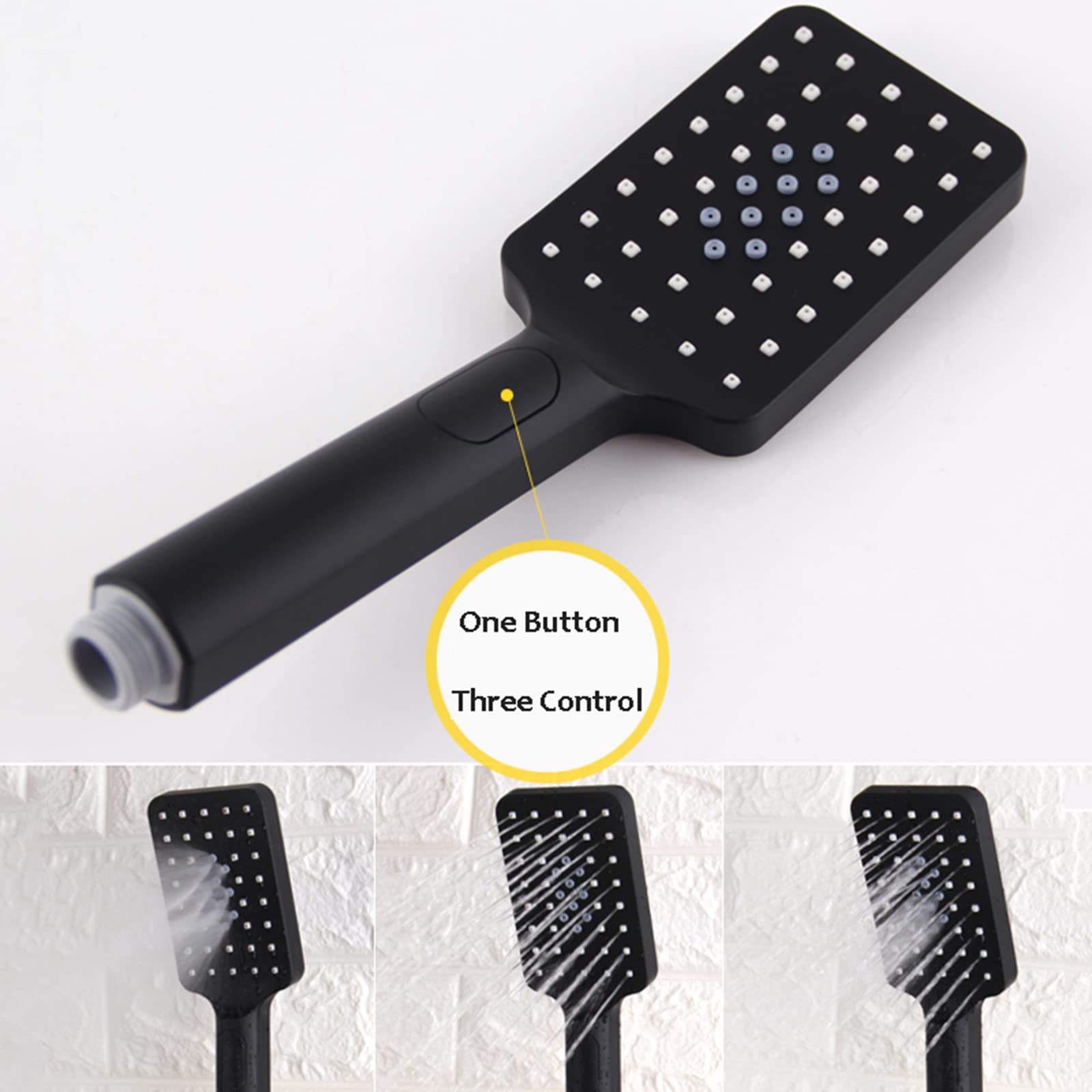 Set completo di rubinetti for doccia, sistema doccia a pioggia nero con soffione doccia a pioggia da 8 pollici e soffione doccia palmare a 3 funzioni, kit doccia a parete in ottone