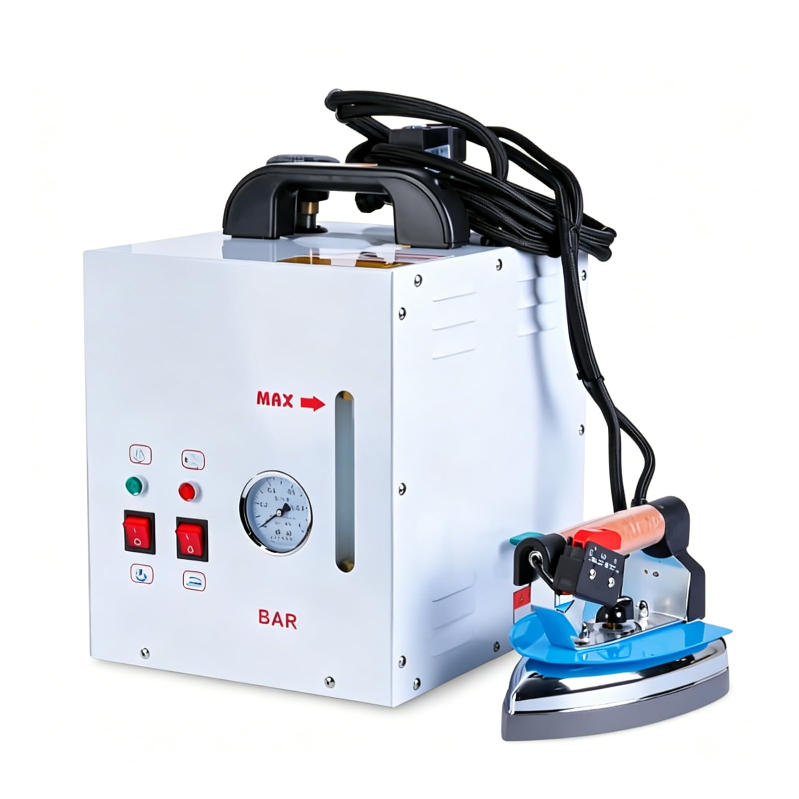 ZHENYUWANG Handheld Steam Iron, Professional Ironing System, 4-Liter Capacity, Adjustable Temperature Soleplate, Stainless Steel Construction, Suitable For Garment Workshops
