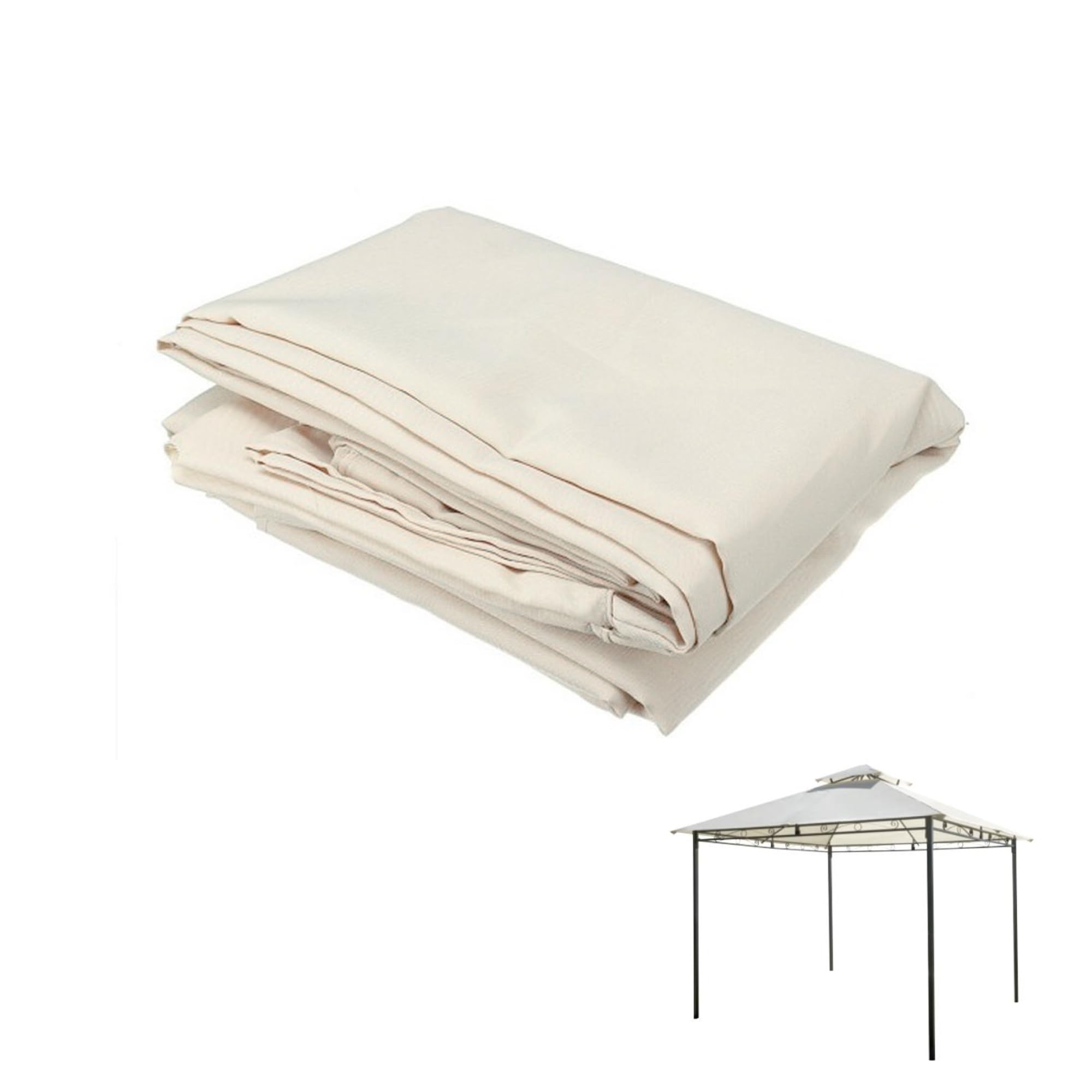 Greenwood - Telo di ricambio per gazebo GAZ363, 3X2m, antivento, poliestere 180 gr., colore: ecrù
