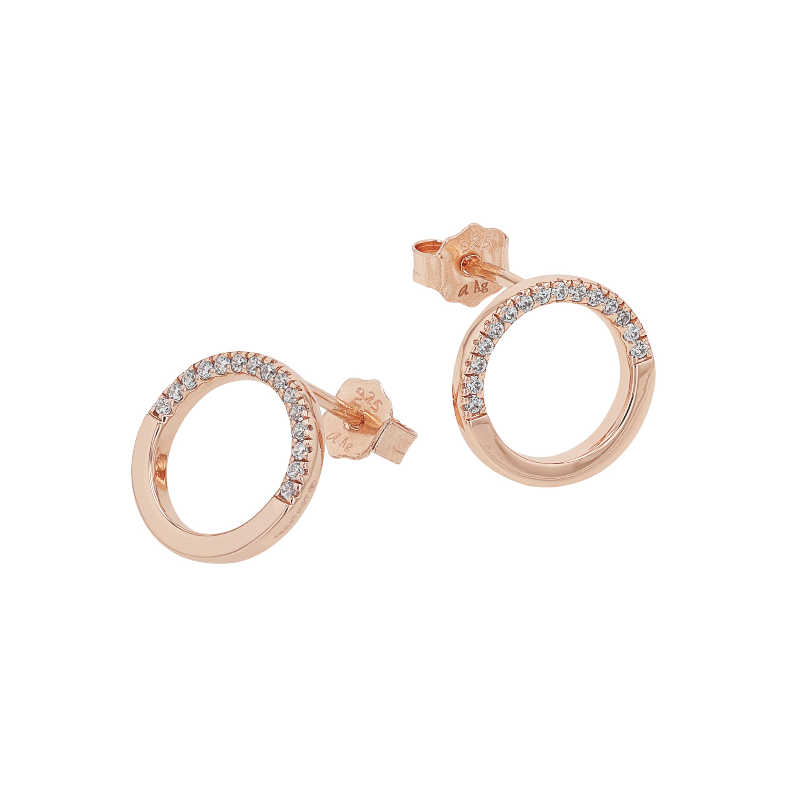 TOM TAILOR - Damen Ohrringe 925 Silber - mit Zirkonia Stein - Kreis Ohrstecker