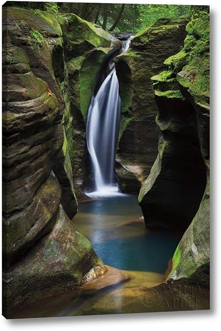 Amazon Com Corkscrew Falls Ohio By Alan Majchrowicz 24 X 36 Gallery Wrapped Canvas Wall Art Print Ready To Hang Posters Prints