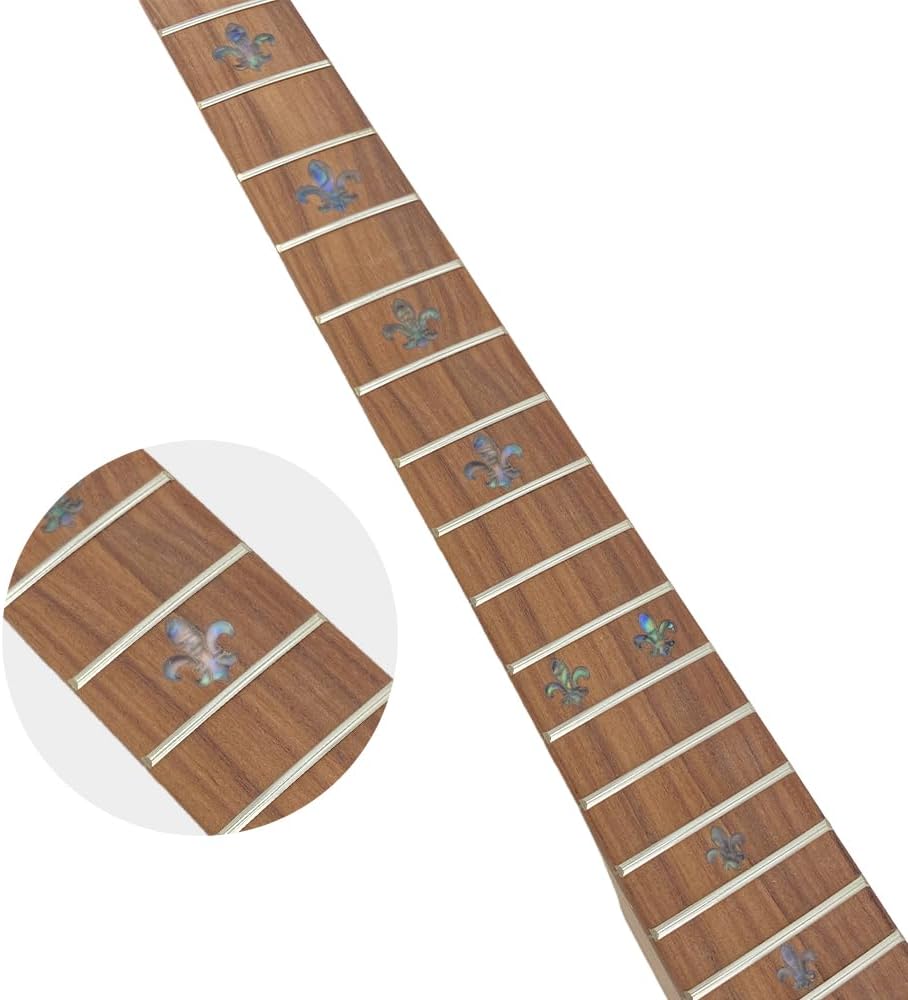 Electric Guitar Neck 22 Fret 25.5 Inch Mahogany Rosewood Fretboard Nice Inlay Bolt On Set in Heel Guitar Neck Replacement(Flower Inlay)