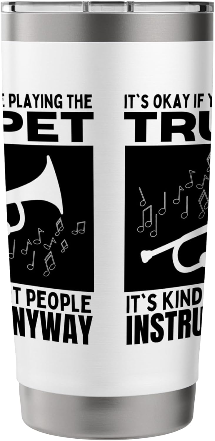 Trumpet Is For Smart People Funny Trumpeter Stainless Steel Insulated Tumbler image 2