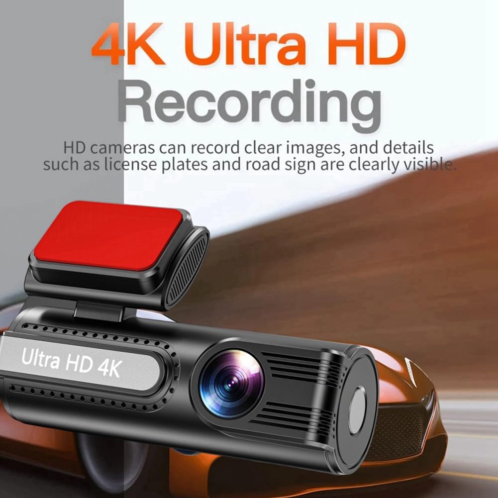 V21 Enregistreur de conduite HD 4K Vision nocturne et arrière Double lentille WiFi Suivi de connexion sans GPS