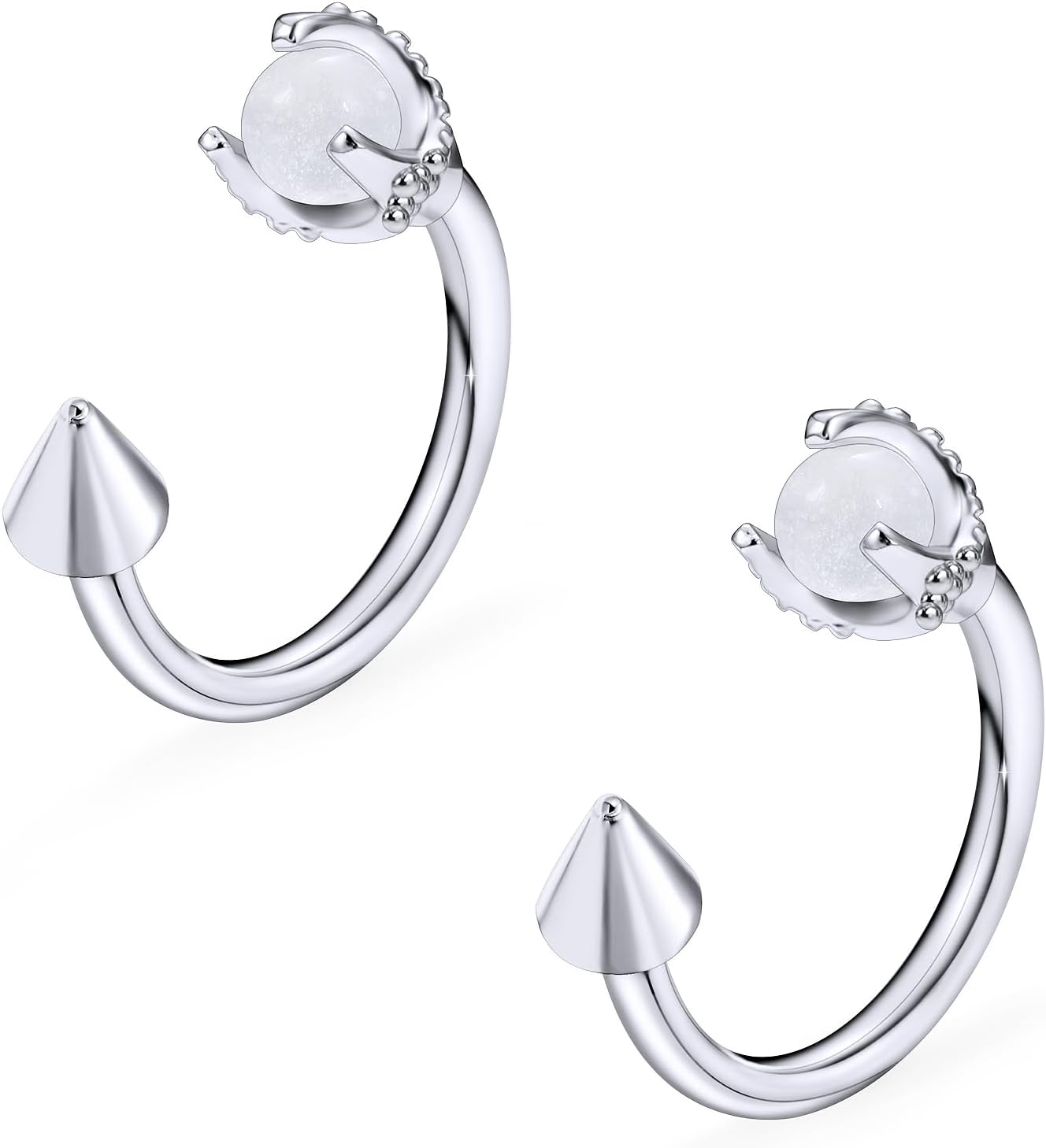 16G Snake Bite Piercing Jewelry Dragon Claw Stainless Steel Horseshoe Hoop Lip Rings Externally Threaded Labret Jewelry for Women Men