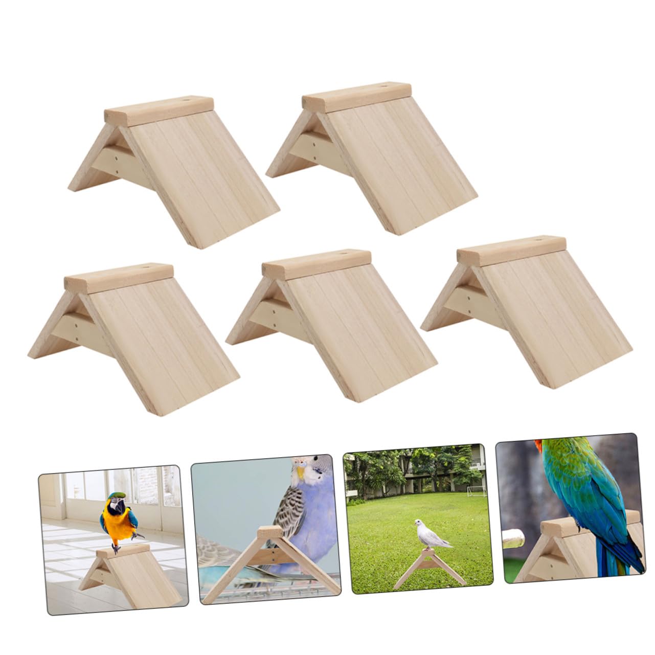 5 Perchas de Madera para Pájaros y Loros Decoración Hogar Paquete de 5 Unidades Soporte Masticable para Jaulas para Aves Pequeñas