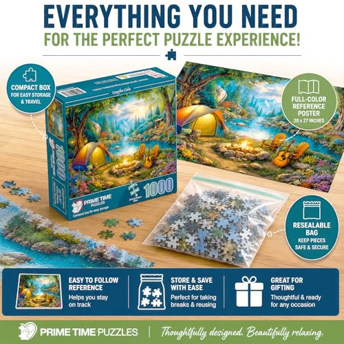 Rompecabezas 1000 piezas Camping 20x27 pulgadas Adultos miniatura 5