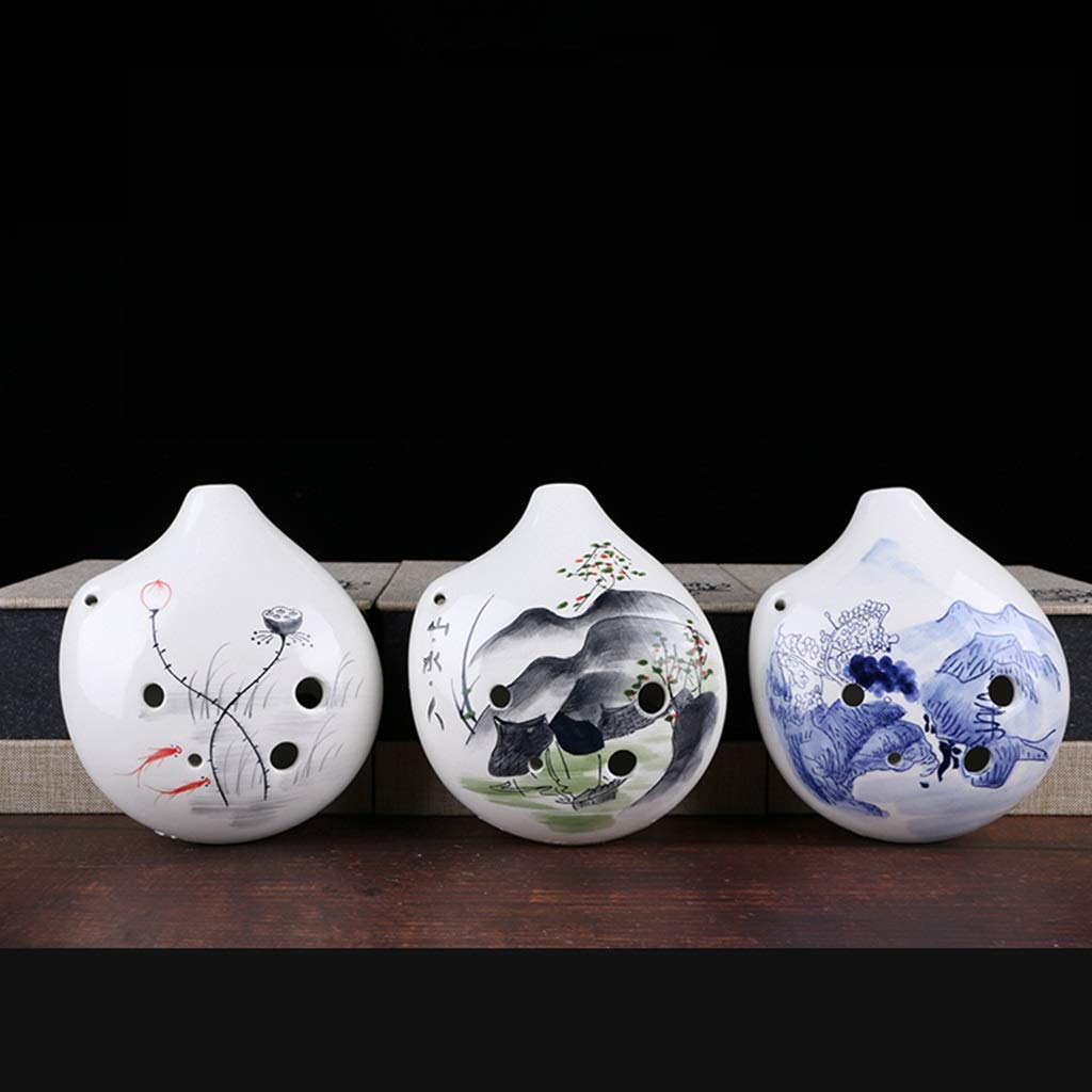 ocarina, Ocarina in argilla dipinta a mano contralto Fa a 6 fori(White B)
