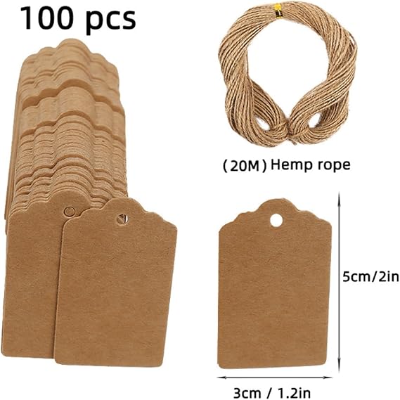 Price Tags with String,Price Tags Gift Tags with String Attached 1.22 Inch(100PCS)