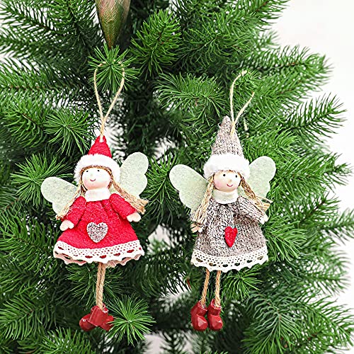 Muñeca de peluche navideña colgante estilo ángel para decoración Natal 7