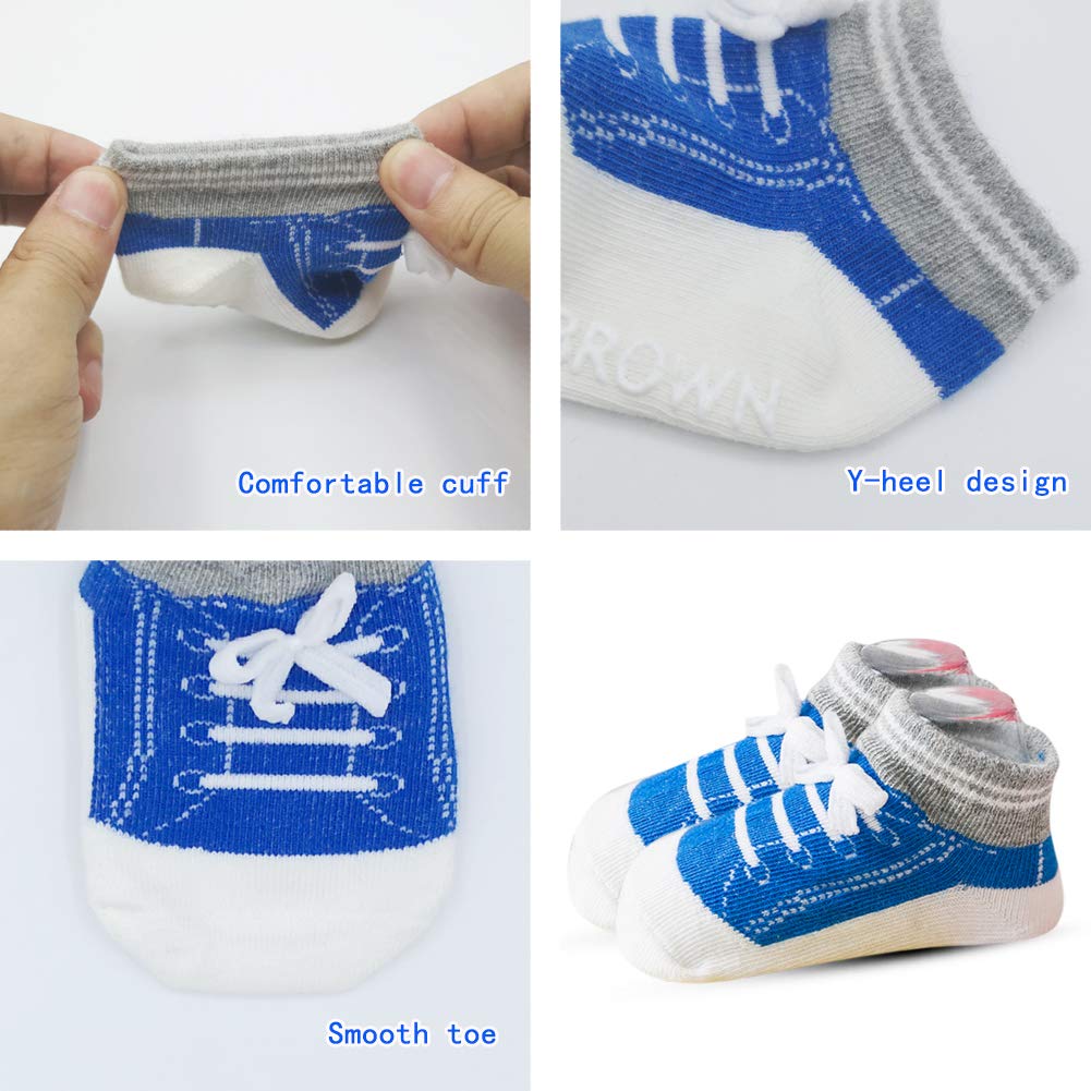 Rutschfeste Knöchelsocken für Neugeborene, Jungen, Mädchen, 6 Paar, Bunt, 6 Paar, 0-12 Months