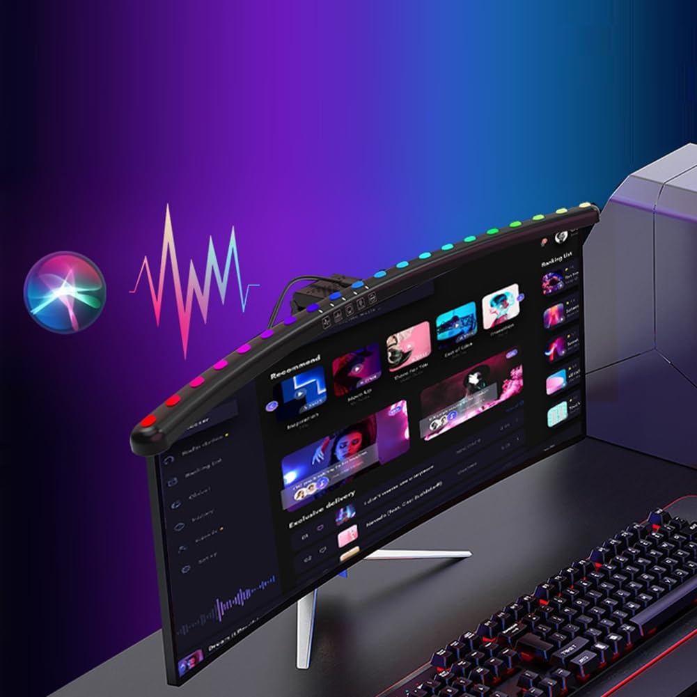 Lampe LED Colorée pour Écran Fixation USB-C - RVB Réglable Bureau