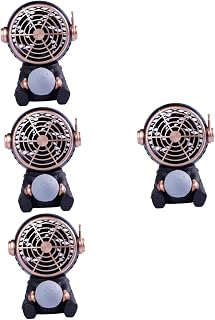 Abaodam 4pcs Astronaut Electric Fan Silent Desk Fan Office Desk lamp Desktop Cooling Fan Student Moonlight