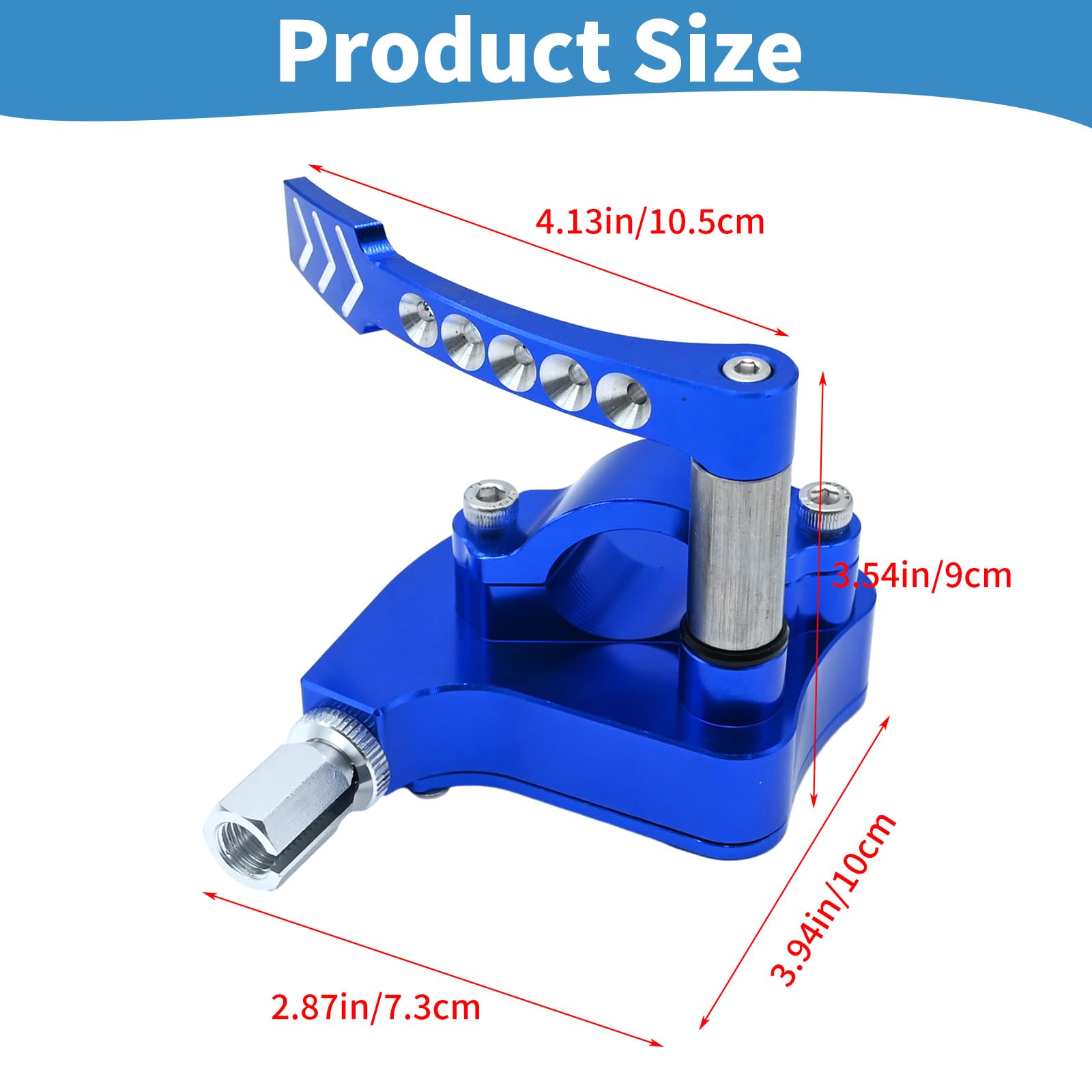Blue Universal Billet CNC 7/8 "ATV Throttle Lever Thumb Controller Thumb Throttle Replacement for Yamaha Raptor 350 660 700 HD TRX 400EX sostituzione per Suzuki LTR450 250 500 LTZ400 250 ecc.