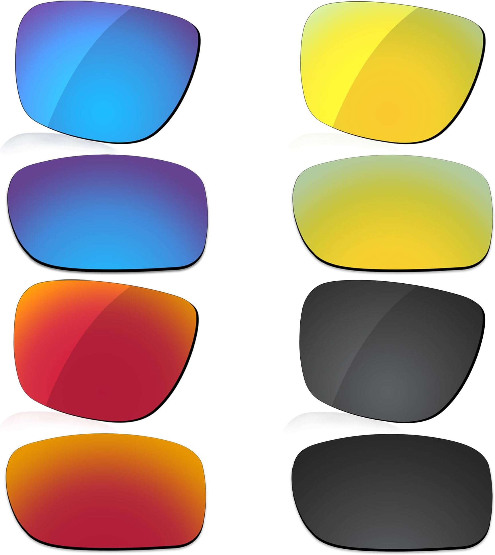 Polarized Lens Replacement for Oakley Holbrook XL OO9417 Sunglass - Dark Black+Ice Blue+Fire Red+Golded Yellow