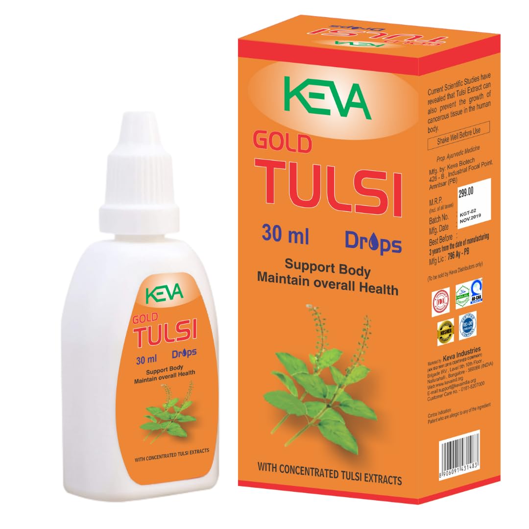 Keva Gold Tulsi Drops For Natural Immunity,Cough And Cold Relief 30Ml (Pack Of 1 (30ml)) (B0CNZYR9MY) Amazon Price History, Amazon Price Tracker