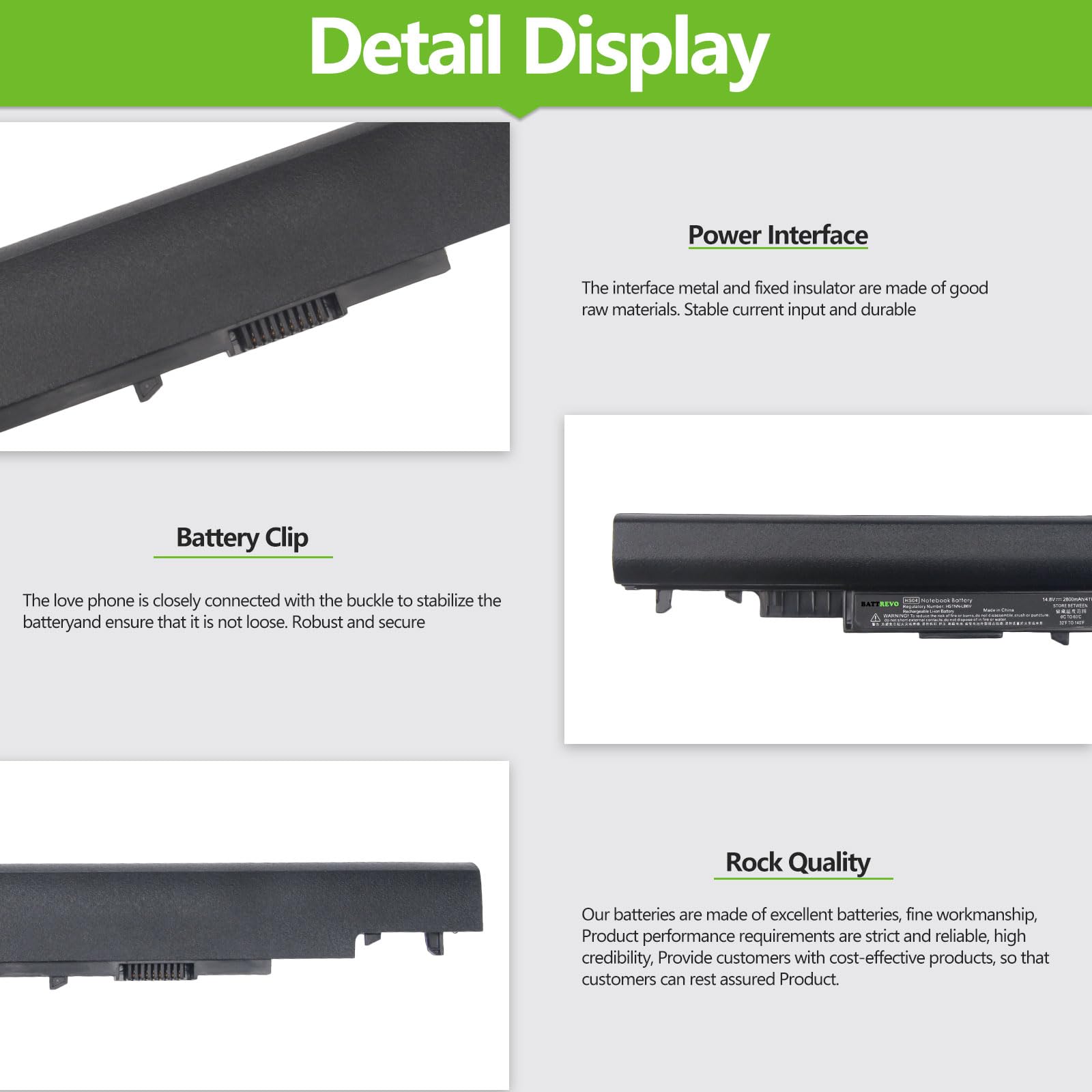 HS04 Batteria 41Wh/2800mAh HS03 per Laptop HP 807957-001 807956-001 per HP 240 G4 245 G4 246 G4 250 G4 807611-421 807612-421 HSTNN-LB6V HSTNN-LB6U 15-AF067SA 15-BA042NG TPN-I119