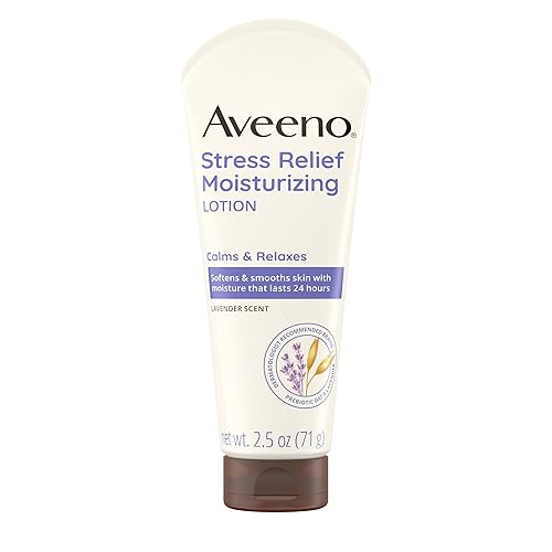 Aveeno Loción corporal hidratante para aliviar el estrés con lavanda, avena natural y aceites esenciales de manzanilla y ylang-ylang para calmar y